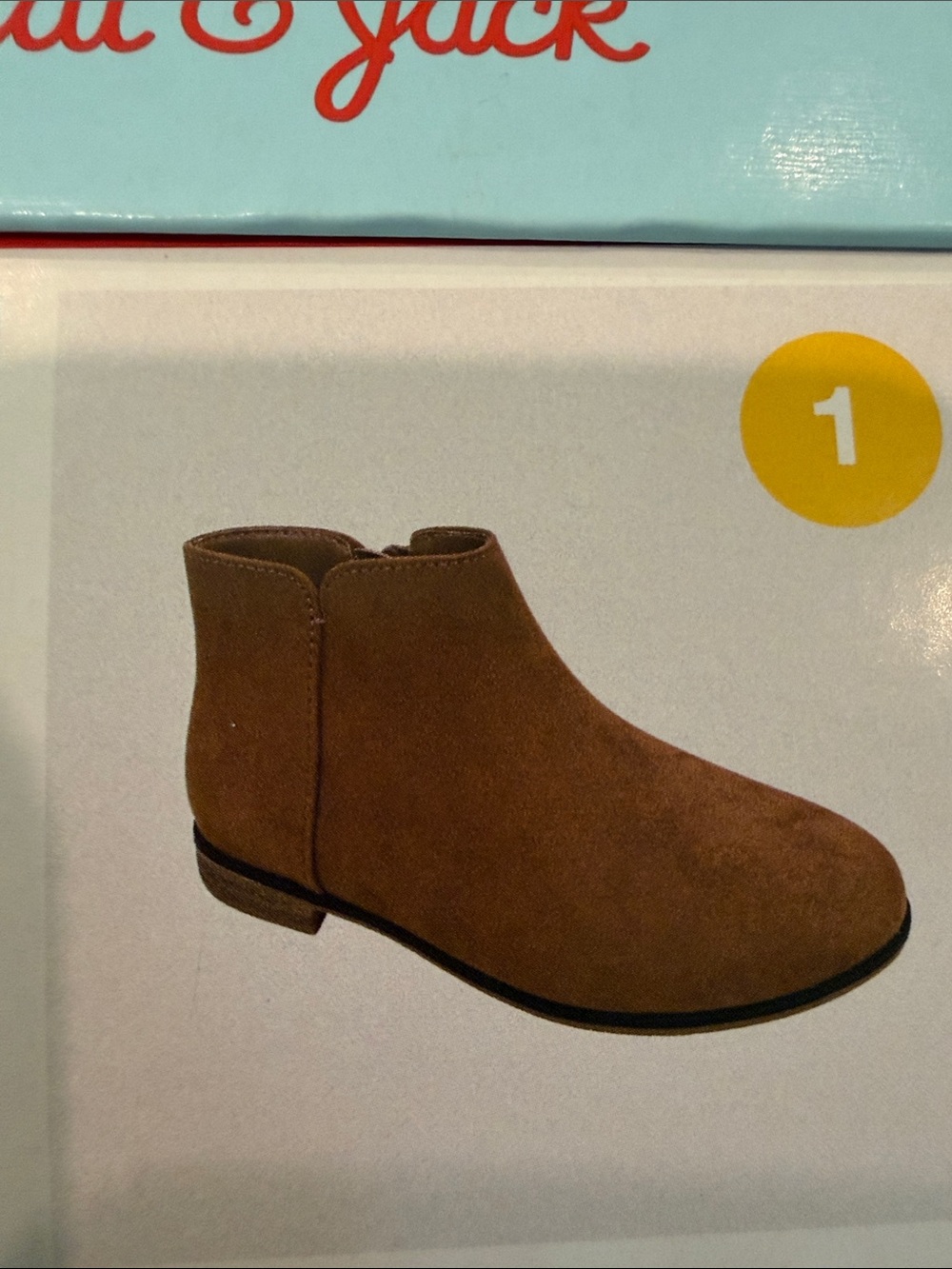 NIB CAT & JACK Kids Suede OPAL Ankle Boots in Brown back to school NEW Booties